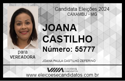 Candidato JOANA CASTILHO 2024 - CAXAMBU - Eleições