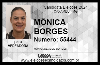 Candidato MÔNICA BORGES 2024 - CAXAMBU - Eleições