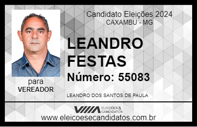 Candidato LEANDRO FESTAS 2024 - CAXAMBU - Eleições