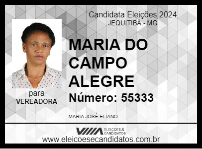 Candidato MARIA DO CAMPO ALEGRE 2024 - JEQUITIBÁ - Eleições