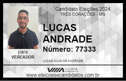 Candidato LUCAS ANDRADE 2024 - TRÊS CORAÇÕES - Eleições