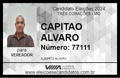 Candidato CAPITAO ALVARO 2024 - TRÊS CORAÇÕES - Eleições