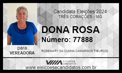 Candidato DONA ROSA 2024 - TRÊS CORAÇÕES - Eleições