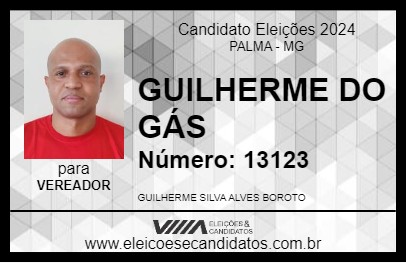 Candidato GUILHERME DO GÁS 2024 - PALMA - Eleições