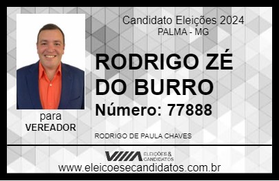 Candidato RODRIGO ZÉ DO BURRO 2024 - PALMA - Eleições