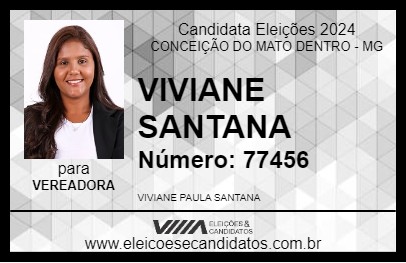 Candidato VIVIANE SANTANA 2024 - CONCEIÇÃO DO MATO DENTRO - Eleições