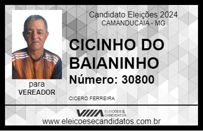 Candidato CICINHO DO BAIANINHO 2024 - CAMANDUCAIA - Eleições