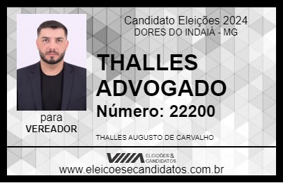 Candidato THALLES ADVOGADO 2024 - DORES DO INDAIÁ - Eleições