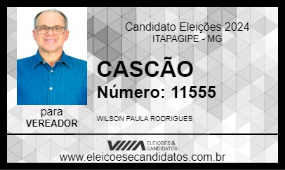 Candidato CASCÃO 2024 - ITAPAGIPE - Eleições