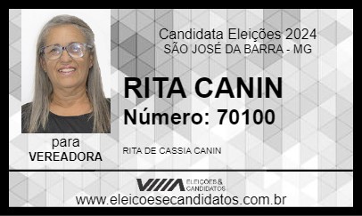 Candidato RITA CANIN 2024 - SÃO JOSÉ DA BARRA - Eleições