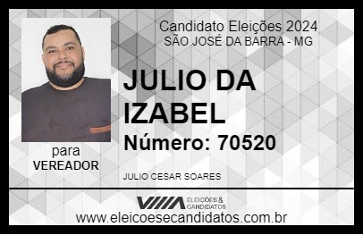 Candidato JULIO DA IZABEL 2024 - SÃO JOSÉ DA BARRA - Eleições