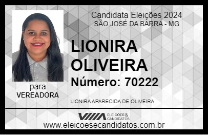 Candidato LIONIRA OLIVEIRA 2024 - SÃO JOSÉ DA BARRA - Eleições