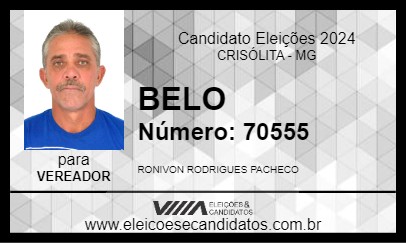 Candidato BELO 2024 - CRISÓLITA - Eleições