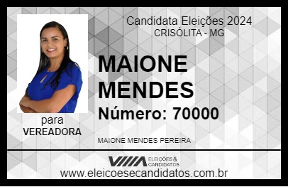 Candidato MAIONE MENDES 2024 - CRISÓLITA - Eleições