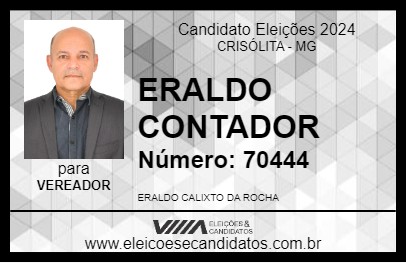 Candidato ERALDO CONTADOR 2024 - CRISÓLITA - Eleições