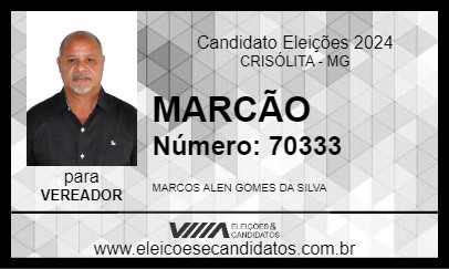 Candidato MARCÃO 2024 - CRISÓLITA - Eleições