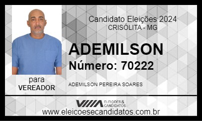 Candidato ADEMILSON 2024 - CRISÓLITA - Eleições