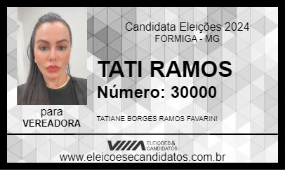 Candidato TATI RAMOS 2024 - FORMIGA - Eleições