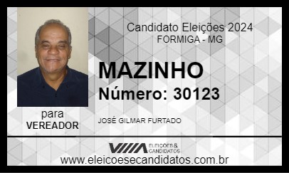 Candidato MAZINHO 2024 - FORMIGA - Eleições