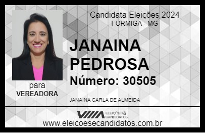 Candidato JANAINA PEDROSA 2024 - FORMIGA - Eleições