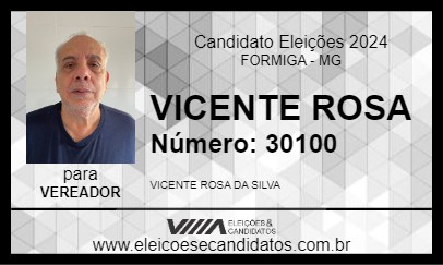 Candidato VICENTE ROSA 2024 - FORMIGA - Eleições