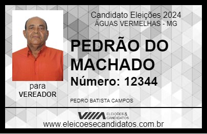 Candidato PEDRÃO DO MACHADO 2024 - ÁGUAS VERMELHAS - Eleições