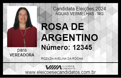 Candidato ROSA DE ARGENTINO 2024 - ÁGUAS VERMELHAS - Eleições