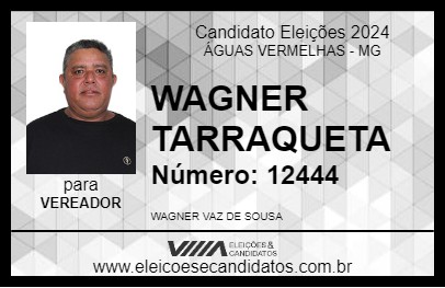 Candidato WAGNER TARRAQUETA 2024 - ÁGUAS VERMELHAS - Eleições