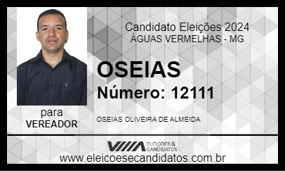 Candidato OSEIAS 2024 - ÁGUAS VERMELHAS - Eleições