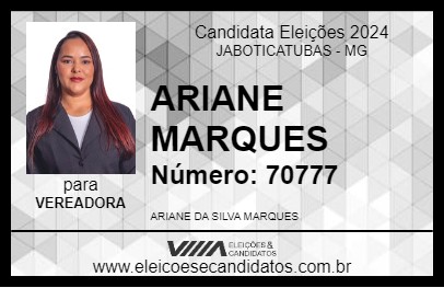 Candidato ARIANE MARQUES 2024 - JABOTICATUBAS - Eleições