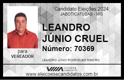 Candidato LEANDRO JÚNIO CRUEL 2024 - JABOTICATUBAS - Eleições