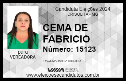 Candidato CEMA DE FABRICIO 2024 - CRISÓLITA - Eleições