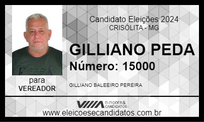 Candidato GILLIANO PEDA 2024 - CRISÓLITA - Eleições