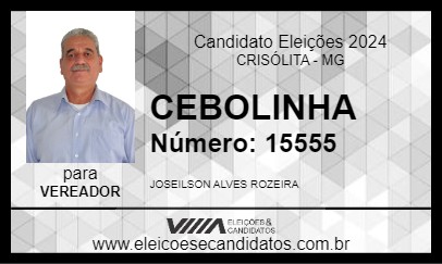 Candidato CEBOLINHA 2024 - CRISÓLITA - Eleições