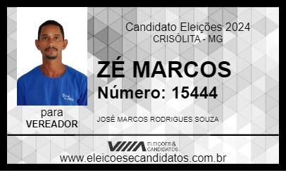 Candidato ZÉ MARCOS 2024 - CRISÓLITA - Eleições