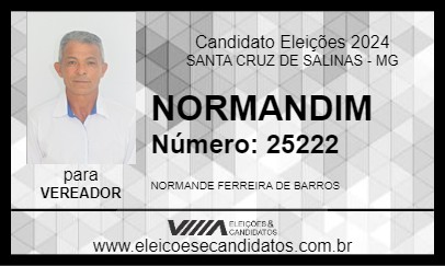 Candidato NORMANDIM 2024 - SANTA CRUZ DE SALINAS - Eleições