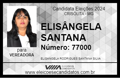 Candidato ELISÂNGELA SANTANA 2024 - CRISÓLITA - Eleições