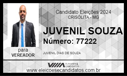 Candidato JUVENIL SOUZA 2024 - CRISÓLITA - Eleições