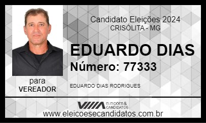 Candidato EDUARDO DIAS 2024 - CRISÓLITA - Eleições