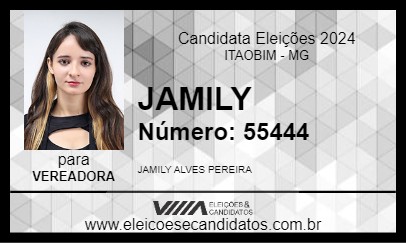 Candidato JAMILY 2024 - ITAOBIM - Eleições