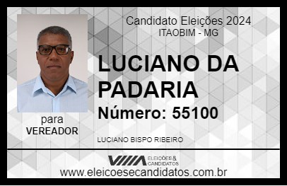 Candidato LUCIANO DA PADARIA 2024 - ITAOBIM - Eleições