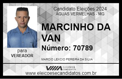 Candidato MARCINHO DA VAN 2024 - ÁGUAS VERMELHAS - Eleições