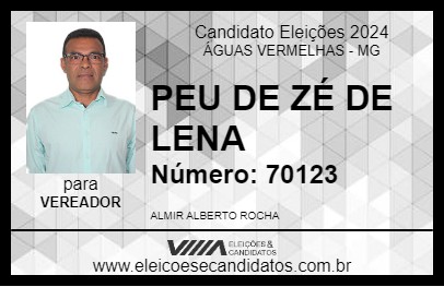 Candidato PEU DE ZÉ DE LENA 2024 - ÁGUAS VERMELHAS - Eleições