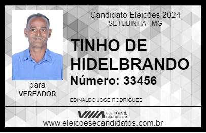 Candidato TINHO DE HIDELBRANDO 2024 - SETUBINHA - Eleições