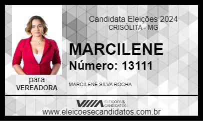 Candidato MARCILENE 2024 - CRISÓLITA - Eleições