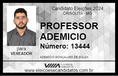 Candidato PROFESSOR ADEMICIO 2024 - CRISÓLITA - Eleições