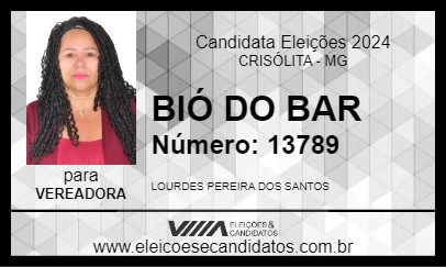 Candidato BIÓ DO BAR 2024 - CRISÓLITA - Eleições