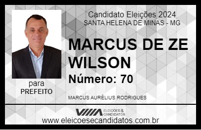 Candidato MARCUS DE ZE WILSON 2024 - SANTA HELENA DE MINAS - Eleições