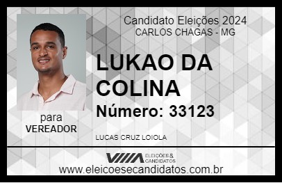 Candidato LUKAO DA COLINA 2024 - CARLOS CHAGAS - Eleições