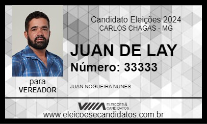 Candidato JUAN DE LAY 2024 - CARLOS CHAGAS - Eleições